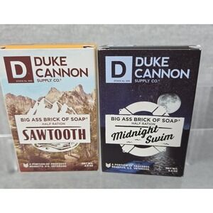 Duke Cannon Supply Co Mens Big Brick of Soap (2) Sawtooth and Midnight Swim NEW